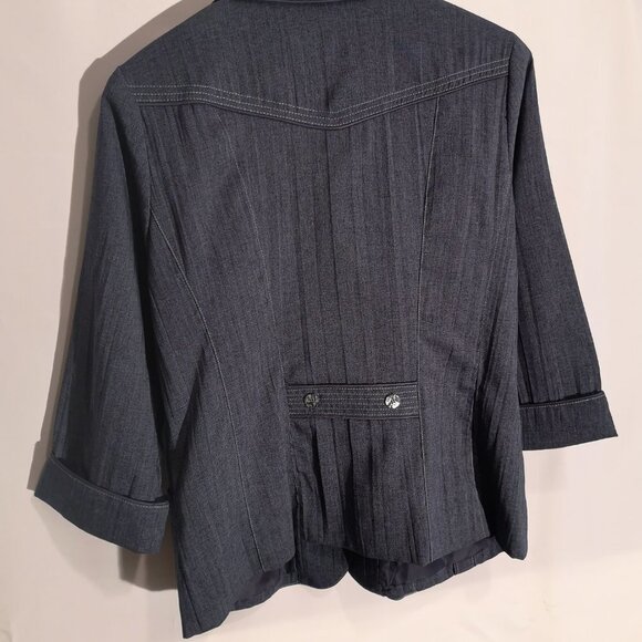 Marie Claire Ladies Size Medium Denim Blue Dress Jacket - Picture 2 of 6